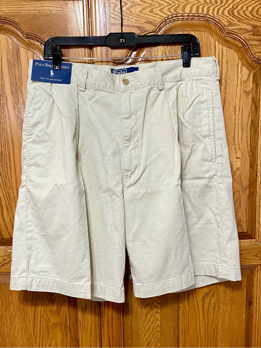 Polo Ralph Lauren The Tyler Short Men's Sz 35 Sand Khaki Pleated Chino NWT